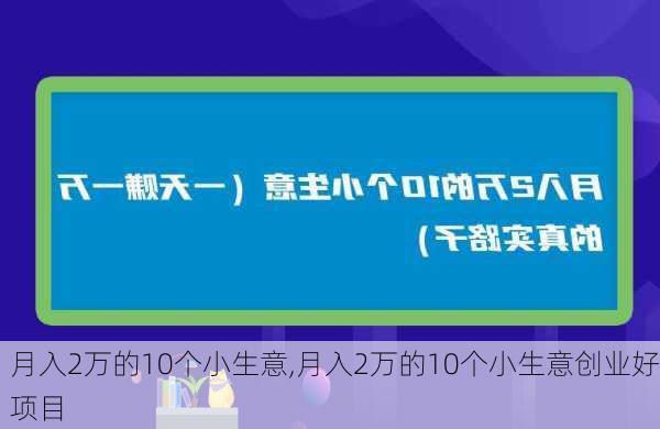 月入2万的10个小生意,月入2万的10个小生意创业好项目