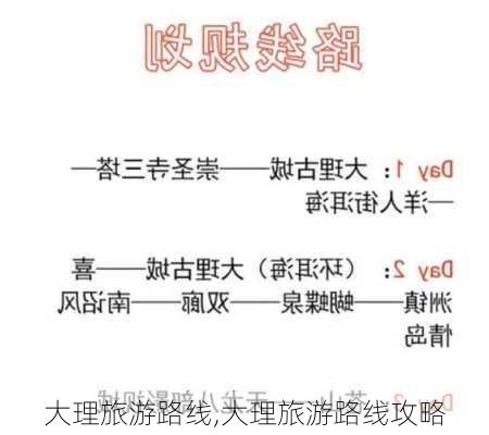 大理旅游路线,大理旅游路线攻略