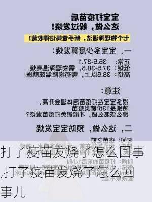 打了疫苗发烧了怎么回事,打了疫苗发烧了怎么回事儿-第1张图片-豌豆旅游网