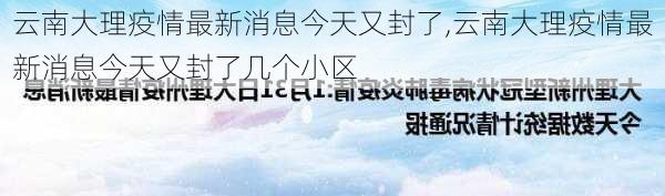 云南大理疫情最新消息今天又封了,云南大理疫情最新消息今天又封了几个小区-第2张图片-豌豆旅游网