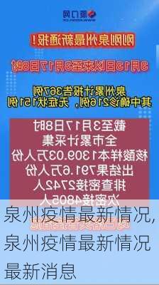 泉州疫情最新情况,泉州疫情最新情况 最新消息