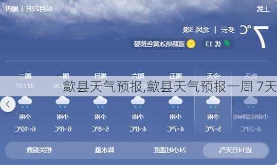 歙县天气预报,歙县天气预报一周 7天-第3张图片-豌豆旅游网