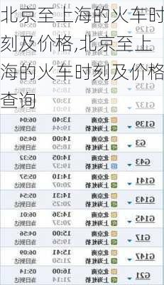 北京至上海的火车时刻及价格,北京至上海的火车时刻及价格查询-第1张图片-豌豆旅游网
