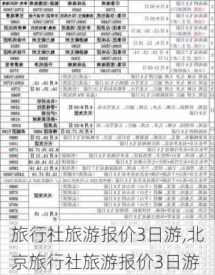 旅行社旅游报价3日游,北京旅行社旅游报价3日游