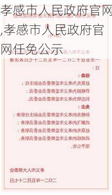 孝感市人民政府官网,孝感市人民政府官网任免公示-第2张图片-豌豆旅游网