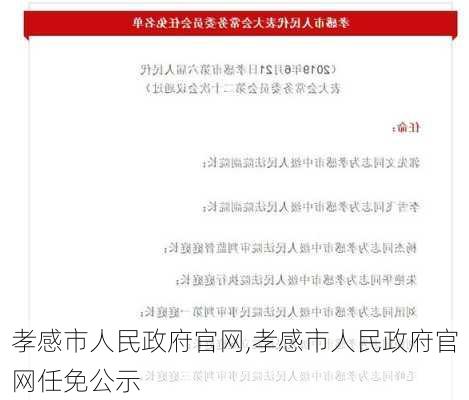 孝感市人民政府官网,孝感市人民政府官网任免公示-第3张图片-豌豆旅游网