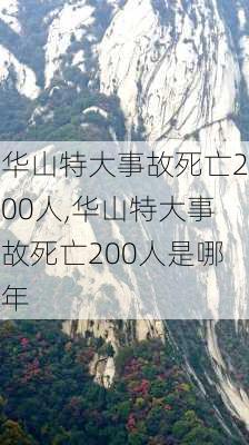 华山特大事故死亡200人,华山特大事故死亡200人是哪年-第2张图片-豌豆旅游网