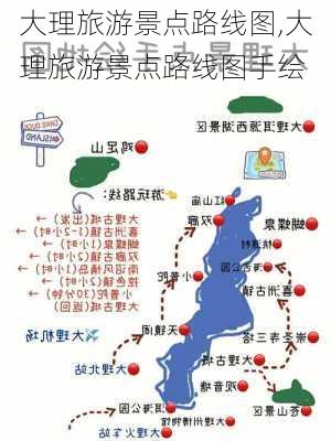 大理旅游景点路线图,大理旅游景点路线图手绘-第2张图片-豌豆旅游网