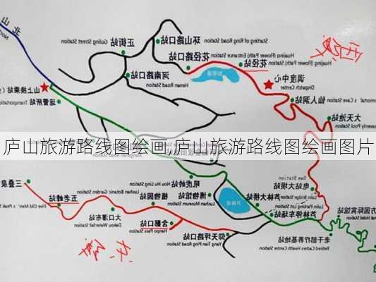 庐山旅游路线图绘画,庐山旅游路线图绘画图片