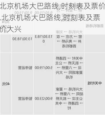 北京机场大巴路线,时刻表及票价,北京机场大巴路线,时刻表及票价大兴-第2张图片-豌豆旅游网