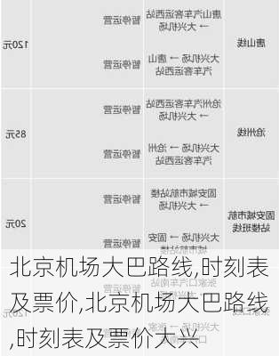 北京机场大巴路线,时刻表及票价,北京机场大巴路线,时刻表及票价大兴-第1张图片-豌豆旅游网