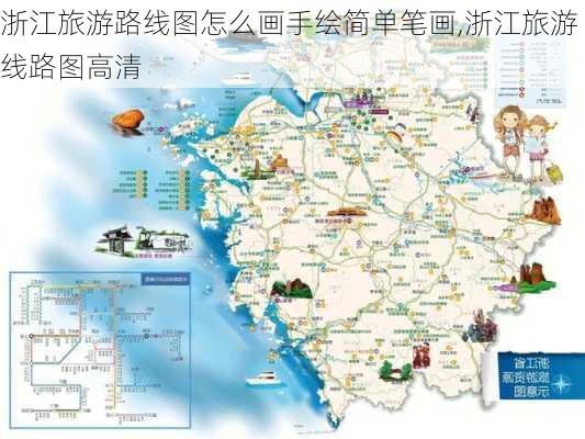 浙江旅游路线图怎么画手绘简单笔画,浙江旅游线路图高清-第2张图片-豌豆旅游网