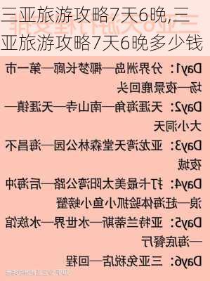 三亚旅游攻略7天6晚,三亚旅游攻略7天6晚多少钱-第2张图片-豌豆旅游网