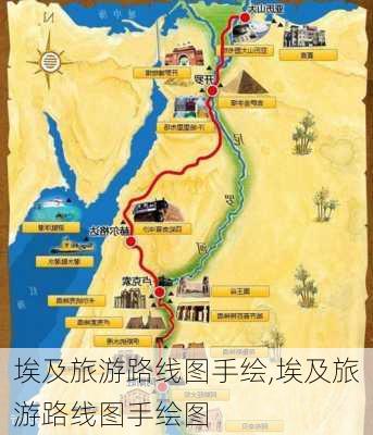 埃及旅游路线图手绘,埃及旅游路线图手绘图-第1张图片-豌豆旅游网