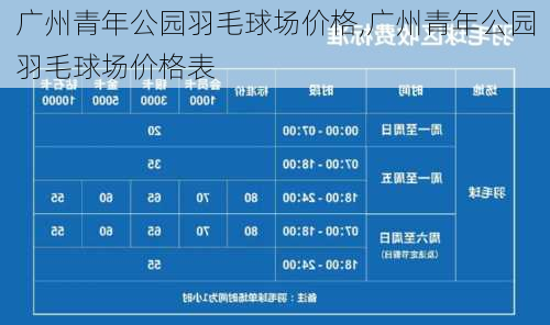 广州青年公园羽毛球场价格,广州青年公园羽毛球场价格表-第2张图片-豌豆旅游网