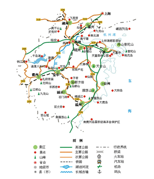 浙江旅游景点路线,浙江旅游景点路线图-第3张图片-豌豆旅游网