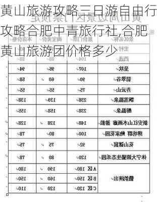 黄山旅游攻略三日游自由行攻略合肥中青旅行社,合肥黄山旅游团价格多少