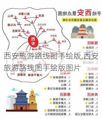 西安旅游路线图手绘版,西安旅游路线图手绘版图片-第1张图片-豌豆旅游网